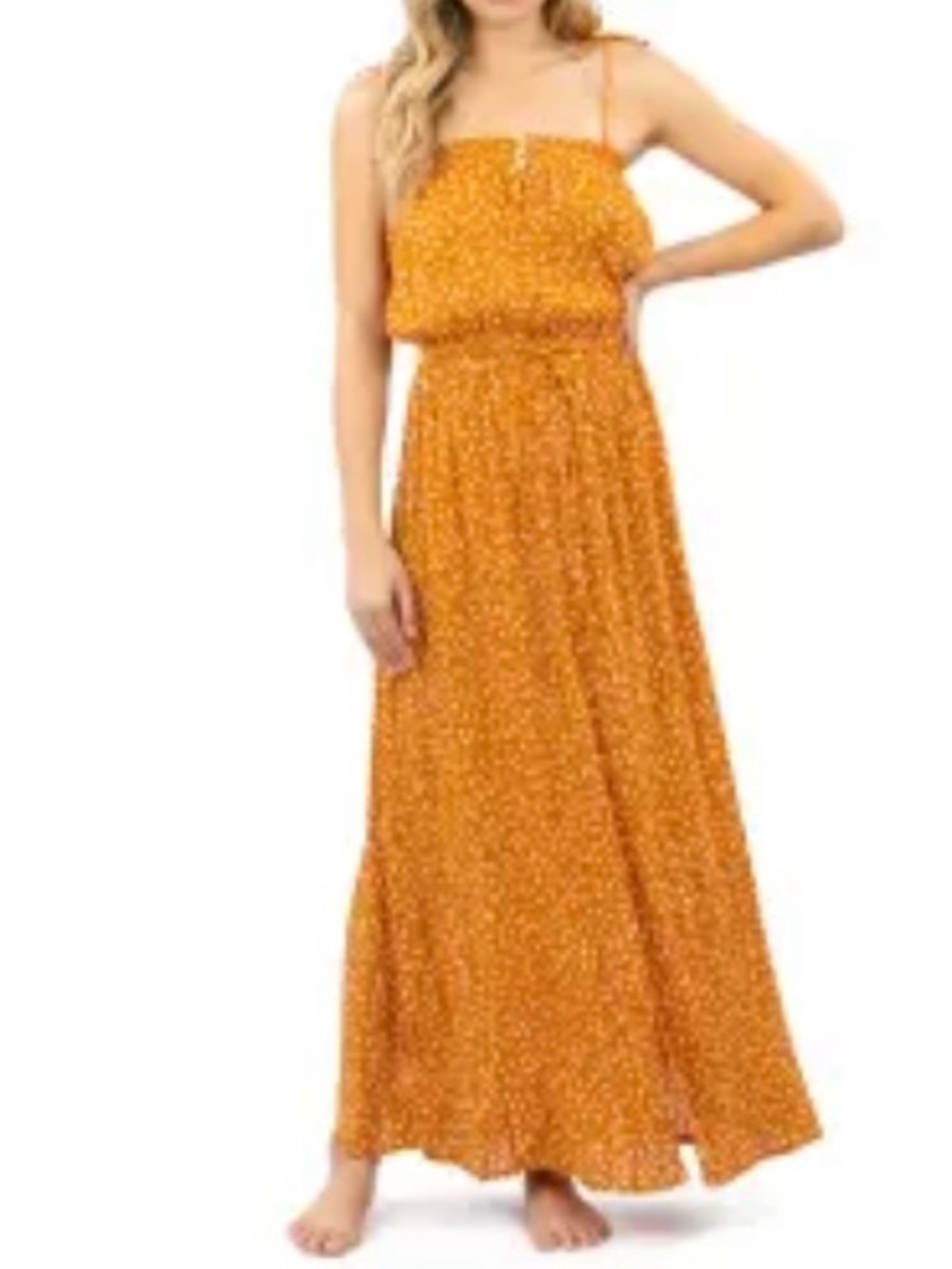 Rip Curl Mustard Spaghetti-Strap Maxi Dress